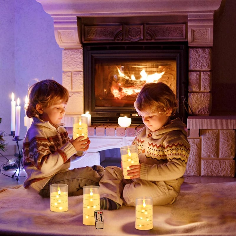 Aignis Flickering Flameless Candles Battery Operated Candles LED Candles with Remote Timer for Home/Wedding/Birthday/Holiday Decor, Warm White 3D Flame Set of 3 (D3 xH4 5" 6") - Image 5